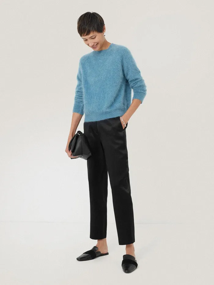 Women Bonded Satin Trouser Black Jigsaw Party