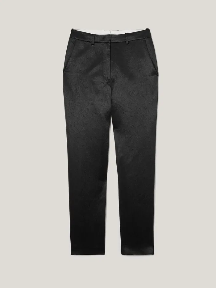 Women Bonded Satin Trouser Black Jigsaw Party
