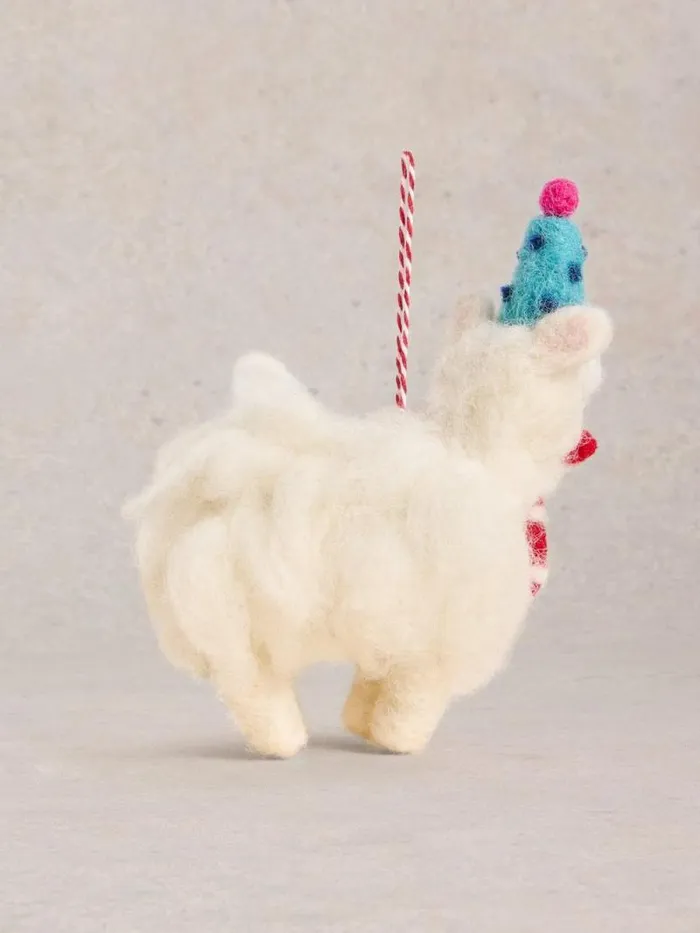 Women Borg Llama Hanging Dec White Multi White Stuff Decorations