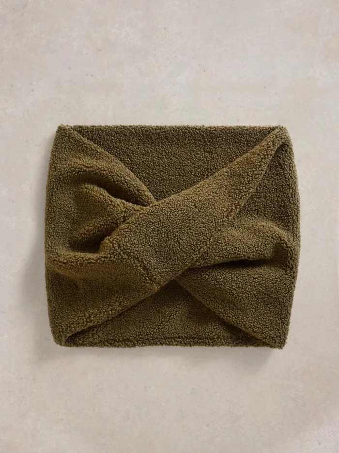 Women Borg Snood Khaki Green White Stuff Scarves