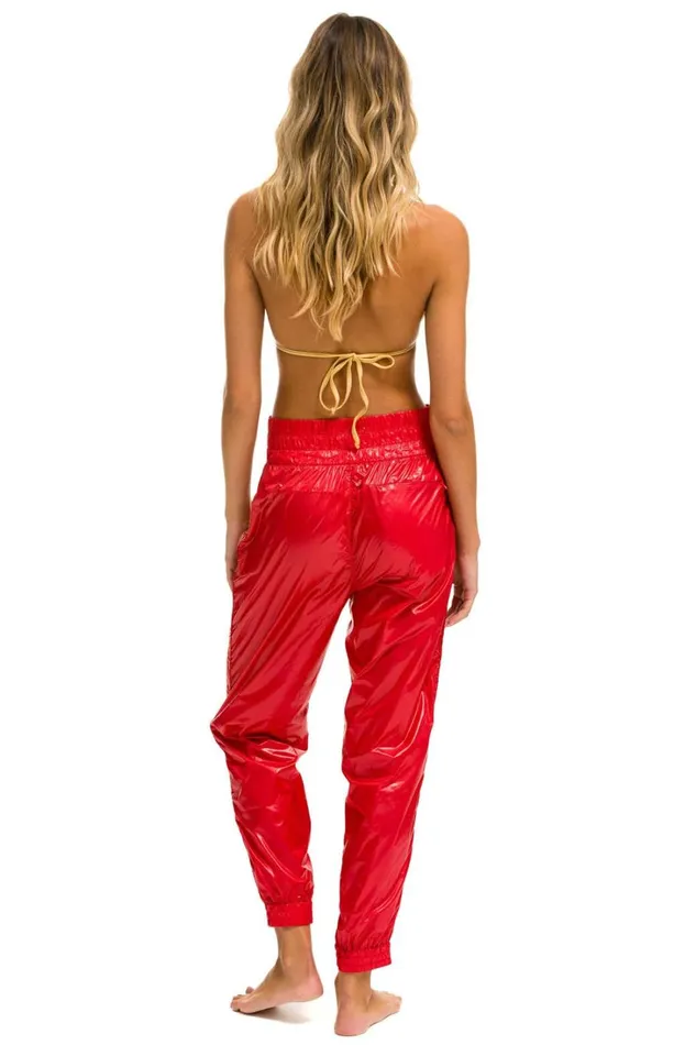 Women Bottoms Aviator Nation 5 STRIPE HI RISE WIND PANT 8211 CHERRY Women Bottoms Aviator Nation 5 STRIPE HI RISE WIND PANT 8211 CHERRY