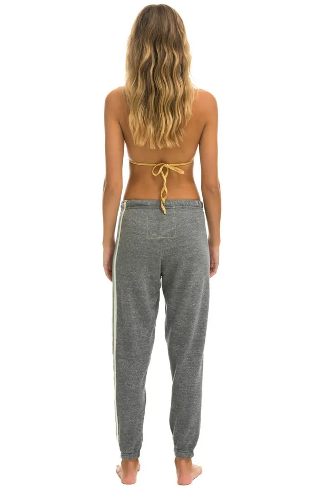 Women Bottoms Aviator Nation 5 STRIPE SWEATPANTS 8211 HEATHER GREY USA Women Bottoms Aviator Nation 5 STRIPE SWEATPANTS 8211 HEATHER GREY USA