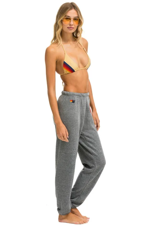 Women Bottoms Aviator Nation BOLT HEART SWEATPANTS 8211 HEATHER GREY Women Bottoms Aviator Nation BOLT HEART SWEATPANTS 8211 HEATHER GREY