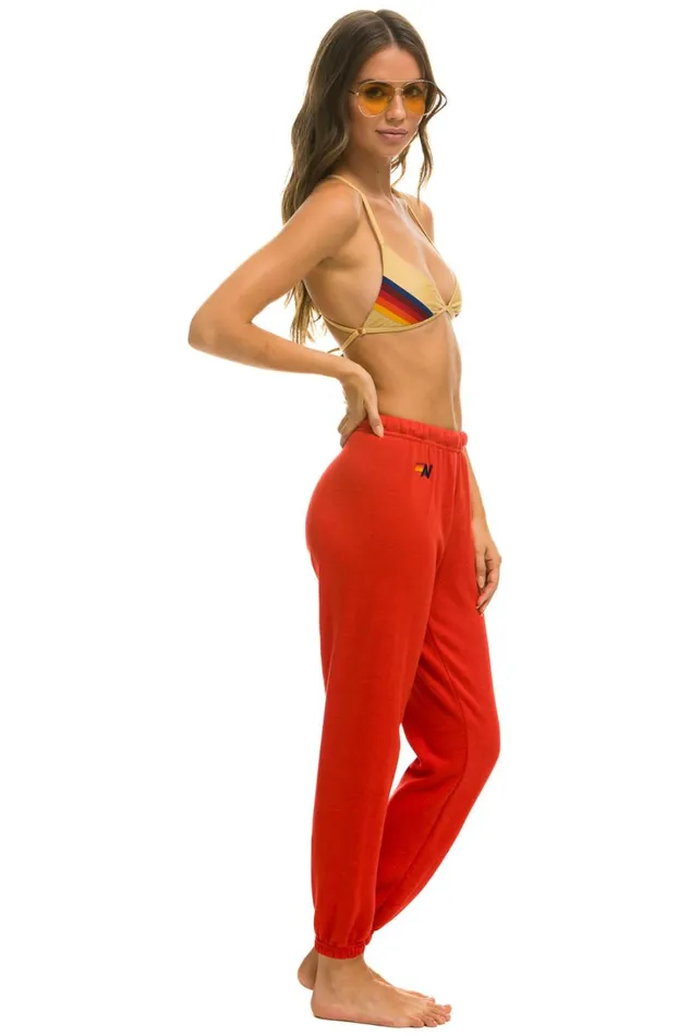 Women Bottoms Aviator Nation CHECK LEG SWEATPANTS 8211 RED WHITE BLUE Women Bottoms Aviator Nation CHECK LEG SWEATPANTS 8211 RED WHITE BLUE