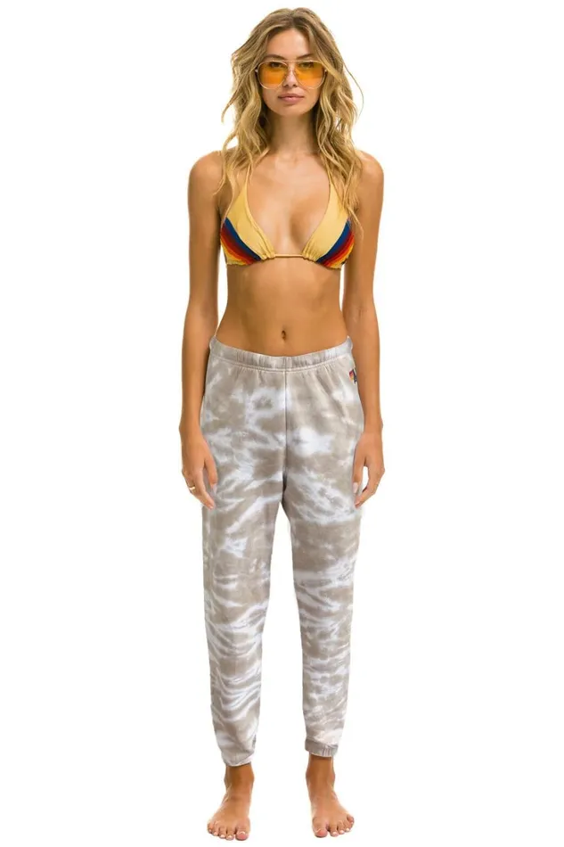 Women Bottoms Aviator Nation HAND DYED SWEATPANTS 8211 TIE DYE SAND