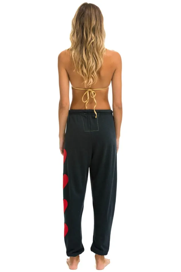 Women Bottoms Aviator Nation HEART STITCH 4 SWEATPANTS 8211 CHARCOAL Women Bottoms Aviator Nation HEART STITCH 4 SWEATPANTS 8211 CHARCOAL