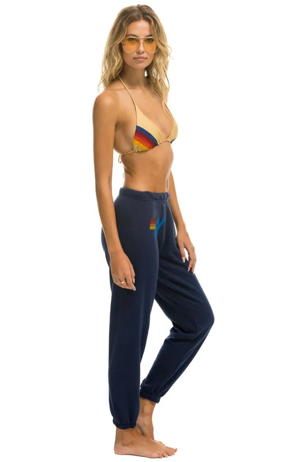 Women Bottoms Aviator Nation LOGO SWEATPANTS 8211 NAVY Women Bottoms Aviator Nation LOGO SWEATPANTS 8211 NAVY