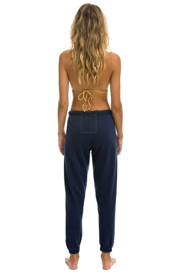 Women Bottoms Aviator Nation LOGO SWEATPANTS 8211 NAVY Women Bottoms Aviator Nation LOGO SWEATPANTS 8211 NAVY