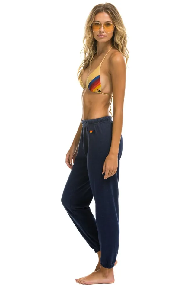 Women Bottoms Aviator Nation LOGO SWEATPANTS 8211 NAVY Women Bottoms Aviator Nation LOGO SWEATPANTS 8211 NAVY