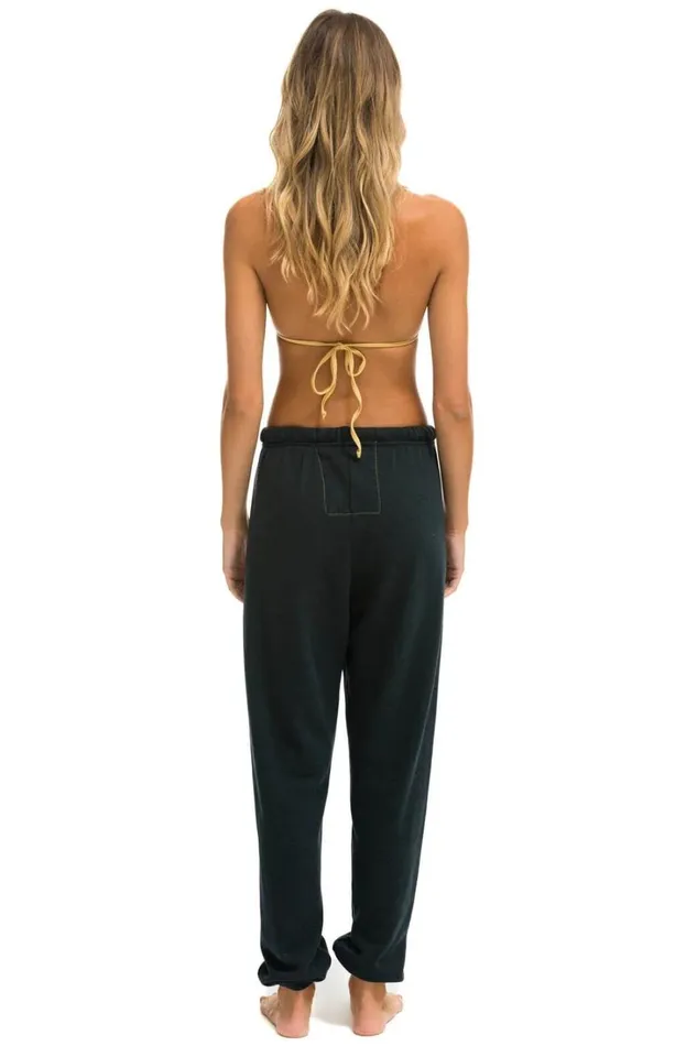 Women Bottoms Aviator Nation RAINBOW HEART STITCH SWEATPANTS 8211 CHARCOAL Women Bottoms Aviator Nation RAINBOW HEART STITCH SWEATPANTS 8211 CHARCOAL