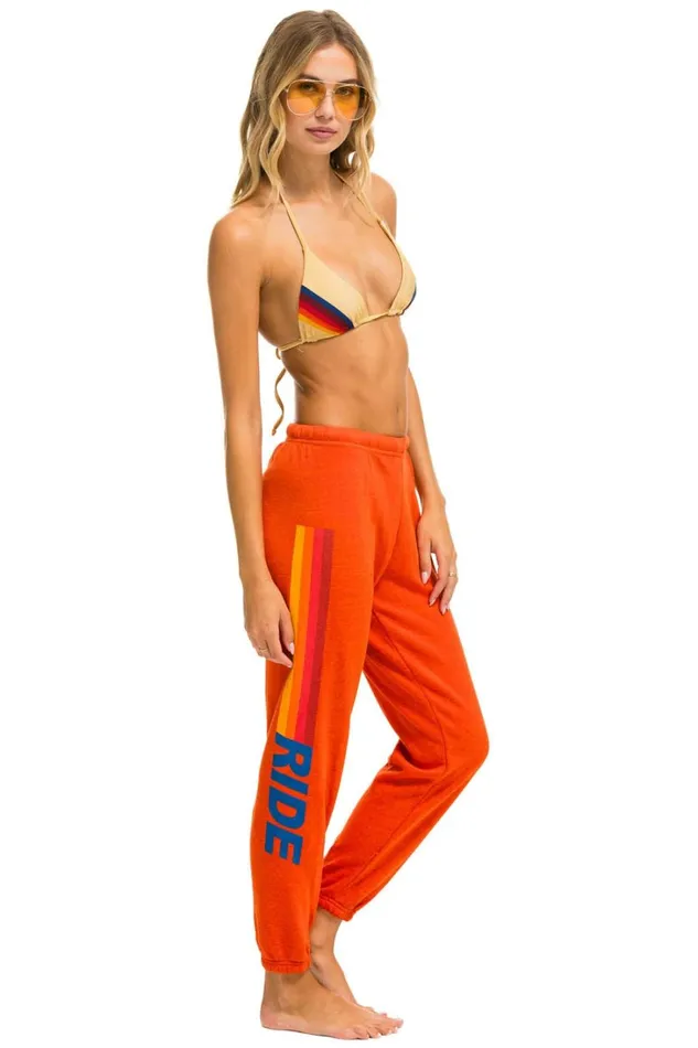 Women Bottoms Aviator Nation RIDE LOGO SWEATPANTS 8211 ORANGE