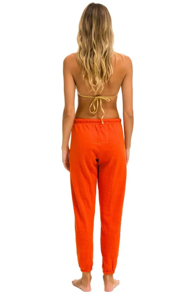 Women Bottoms Aviator Nation RIDE LOGO SWEATPANTS 8211 ORANGE