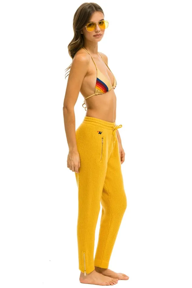 Women Bottoms Aviator Nation VINTAGE CABIN CASHMERE SWEATER PANTt GOLD Women Bottoms Aviator Nation VINTAGE CABIN CASHMERE SWEATER PANTt GOLD