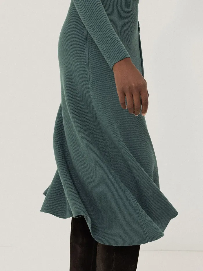 Women Braided Knit Dress Blue Jigsaw Dresses and Jumpsuits