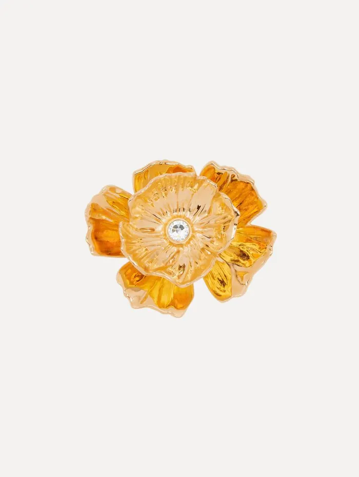 Women Brooches and Hair Accessories Oscar De La Renta Flower Brooch Crystal