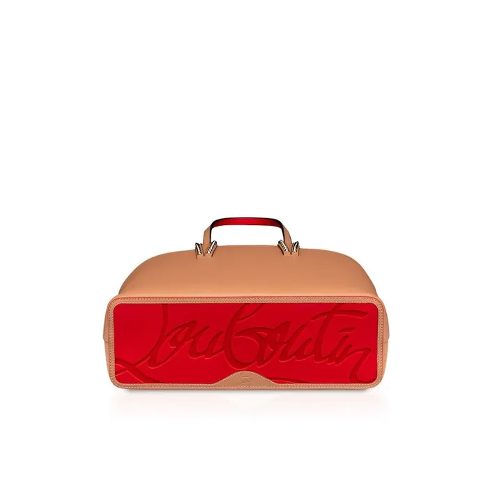 Women Cabata Small Tote Bag 8211 Calf Leather And Spikes 8211 Blush Christian Louboutin Totes