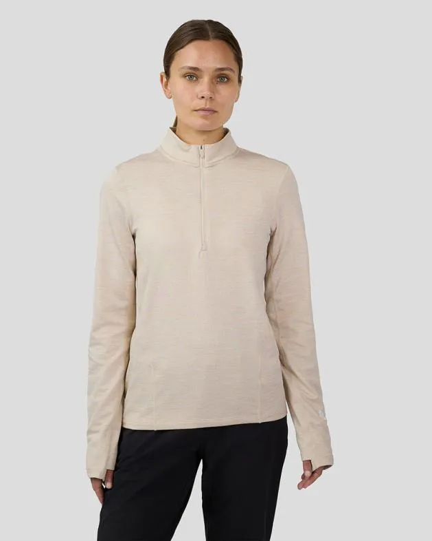 Women Castore Tops WoFlow Training Fleece Zip Top 8211 Beige