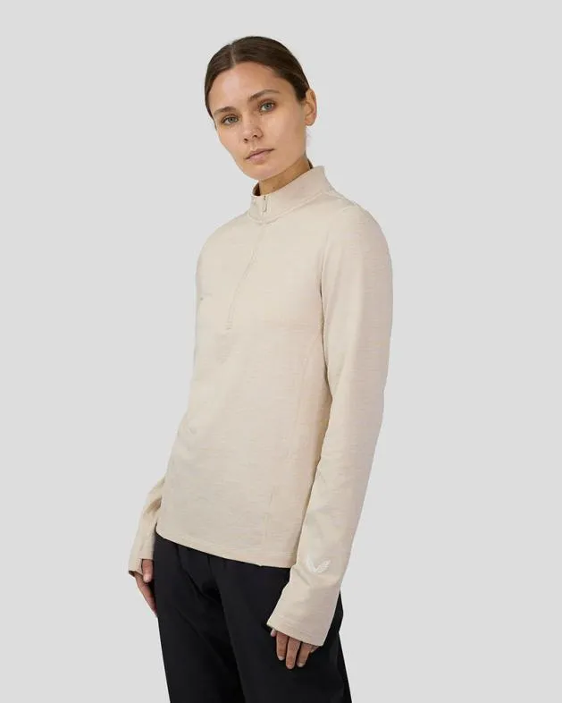Women Castore Tops WoFlow Training Fleece Zip Top 8211 Beige