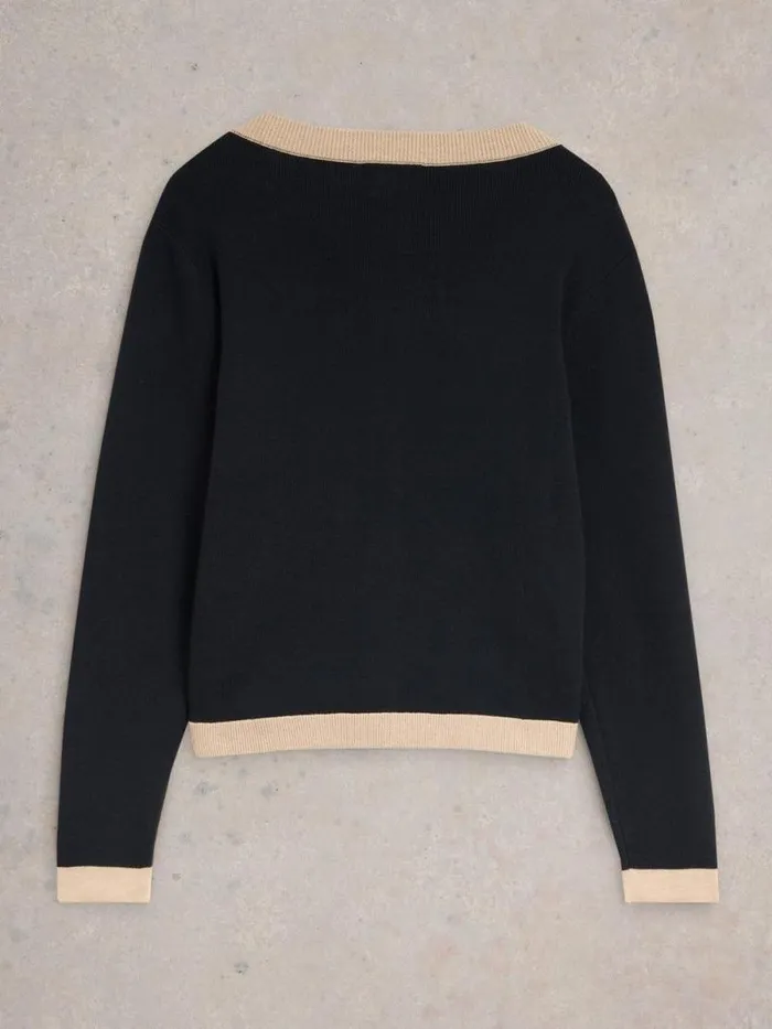 Women CHARLOTTE CARDI Black Multi White Stuff Knitwear Women CHARLOTTE CARDI Black Multi White Stuff Knitwear