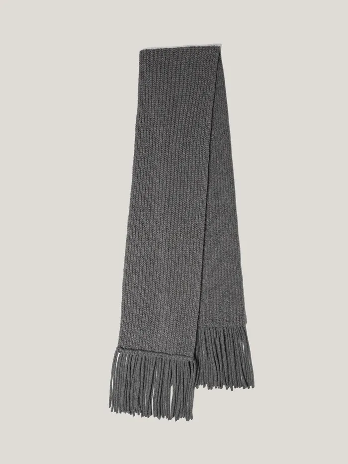 Women Chunky Fringed Scarf Grey Jigsaw Knitwear and Cashmere