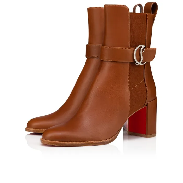 Women CL Chelsea Booty 70 Mm Low Boots 8211 Calf Leather 8211 Cuoio Christian Louboutin Boots