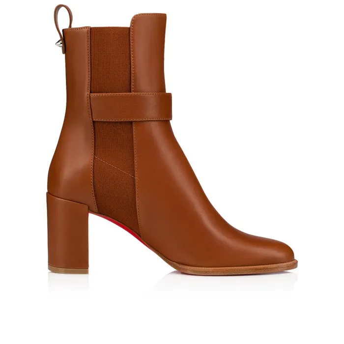 Women CL Chelsea Booty 70 Mm Low Boots 8211 Calf Leather 8211 Cuoio Christian Louboutin Boots