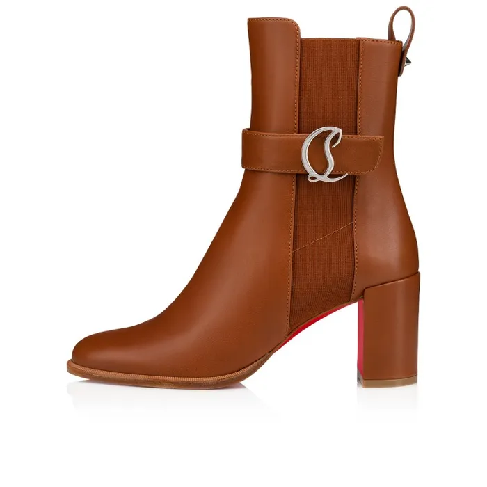 Women CL Chelsea Booty 70 Mm Low Boots 8211 Calf Leather 8211 Cuoio Christian Louboutin Boots