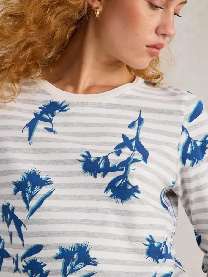 Women CLARA CREW NECK TSHIRT Natural Multi White Stuff Tops and Tees