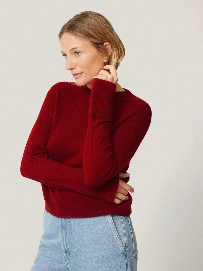 Women Cloud Cashmere Eldon Jumper Red Jigsaw Knitwear and Cashmere