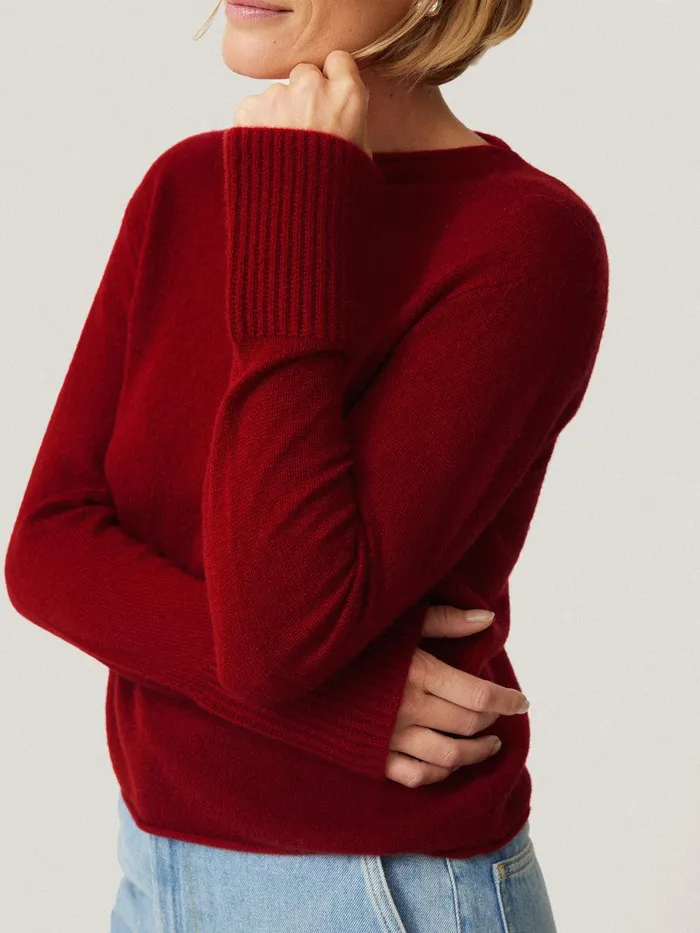 Women Cloud Cashmere Eldon Jumper Red Jigsaw Knitwear and Cashmere