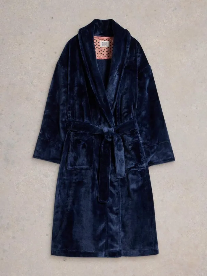 Women Clover Cosy Dressing Gown Dark Navy White Stuff Nightwear Women Clover Cosy Dressing Gown Dark Navy White Stuff Nightwear