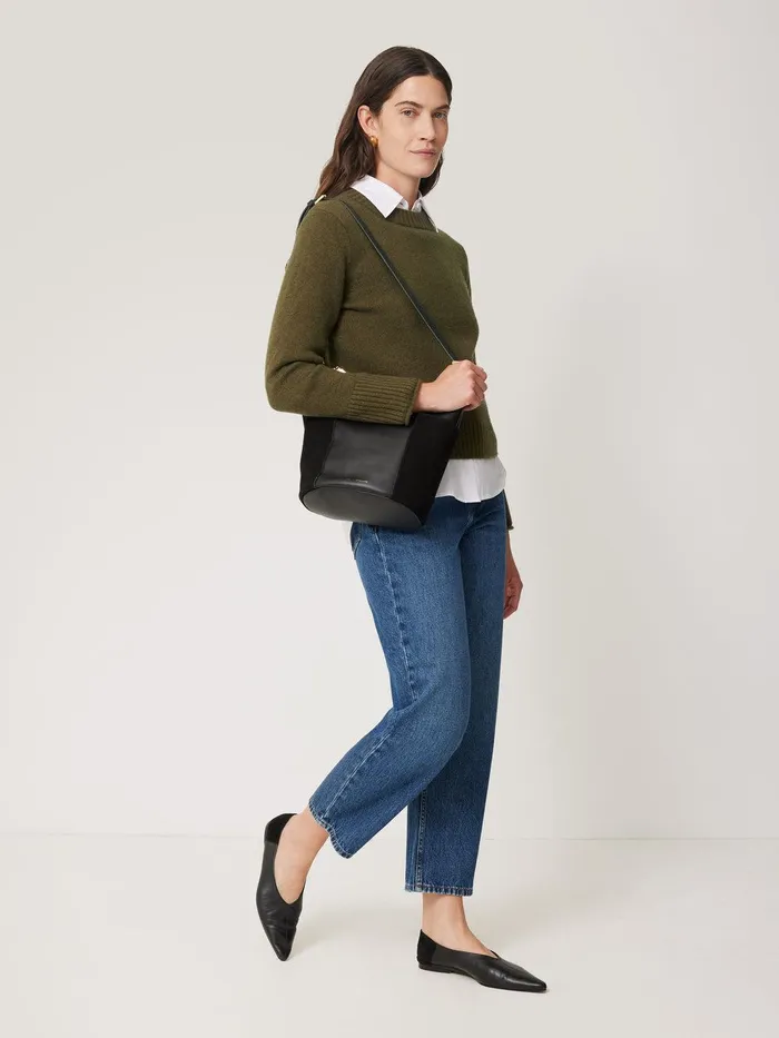 Women Compact Wool Cashmere Blend Jumper Khaki Jigsaw Knitwear and Cashmere