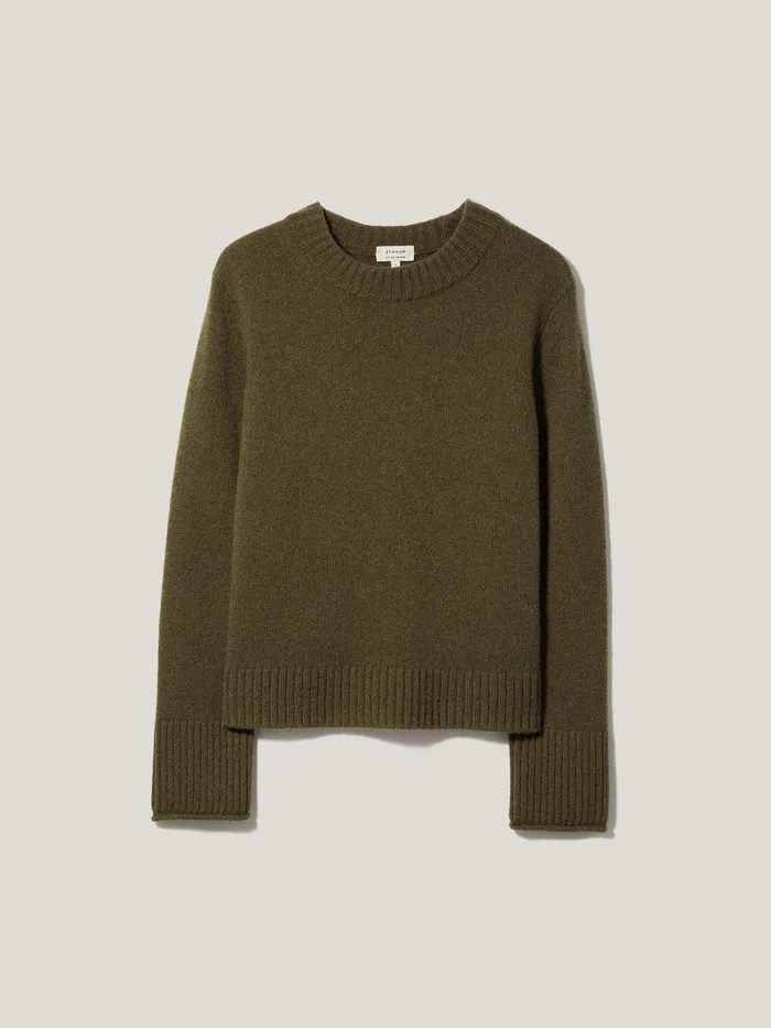 Women Compact Wool Cashmere Blend Jumper Khaki Jigsaw Knitwear and Cashmere