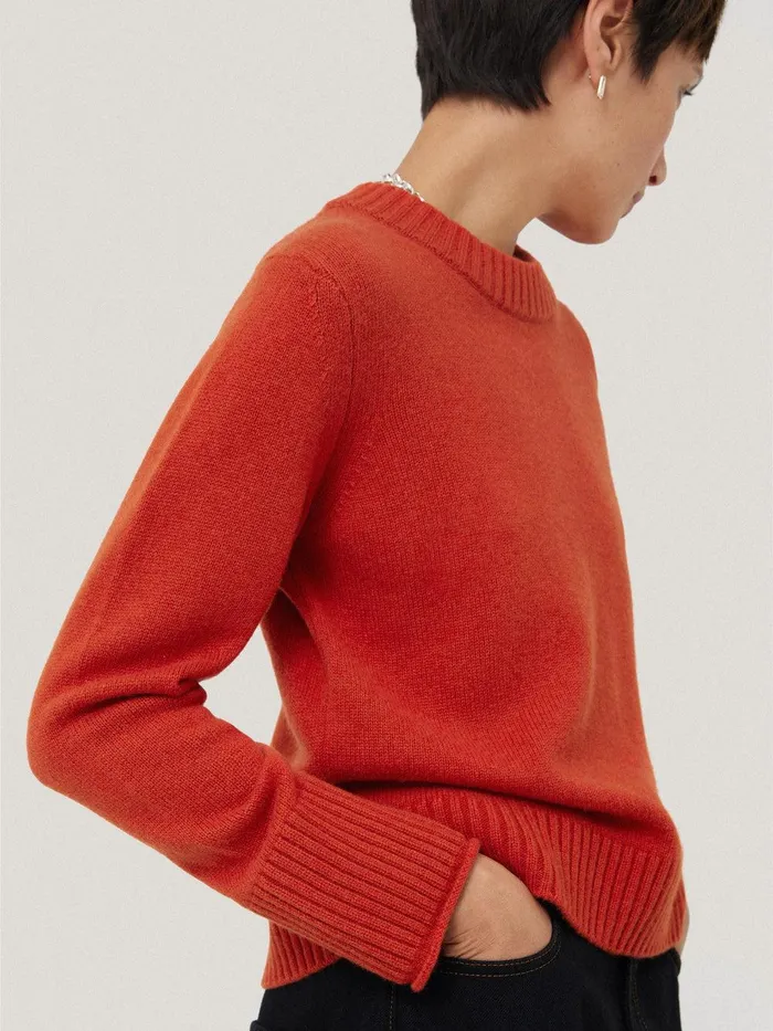 Women Compact Wool Cashmere Blend Jumper Orange Jigsaw Knitwear and Cashmere