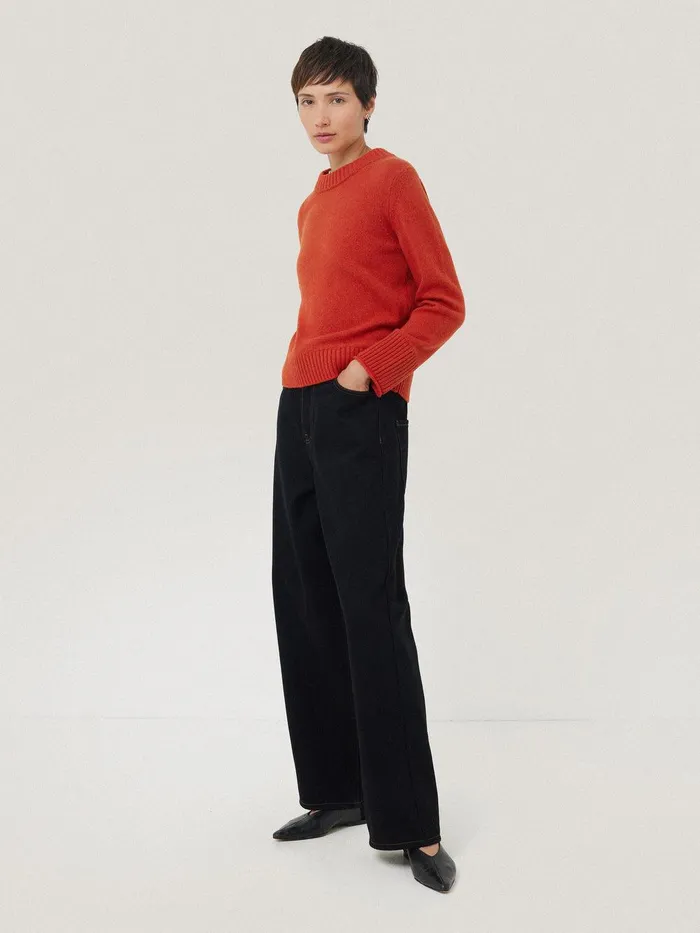 Women Compact Wool Cashmere Blend Jumper Orange Jigsaw Knitwear and Cashmere