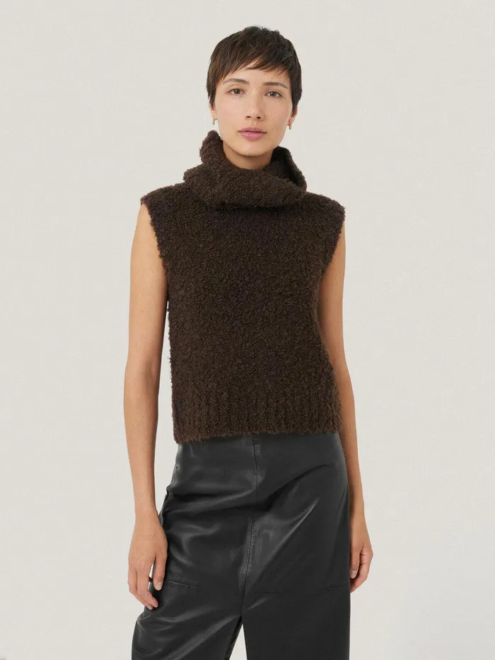 Women Cosy Boucle Tank And Snood Brown Jigsaw Knitwear and Cashmere