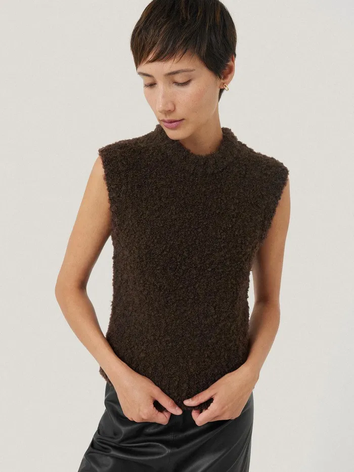Women Cosy Boucle Tank And Snood Brown Jigsaw Knitwear and Cashmere