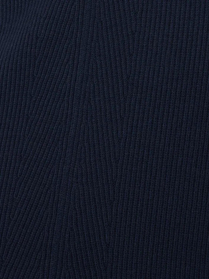 Women Cotton Blend Knitted Skirt Navy Jigsaw Skirts