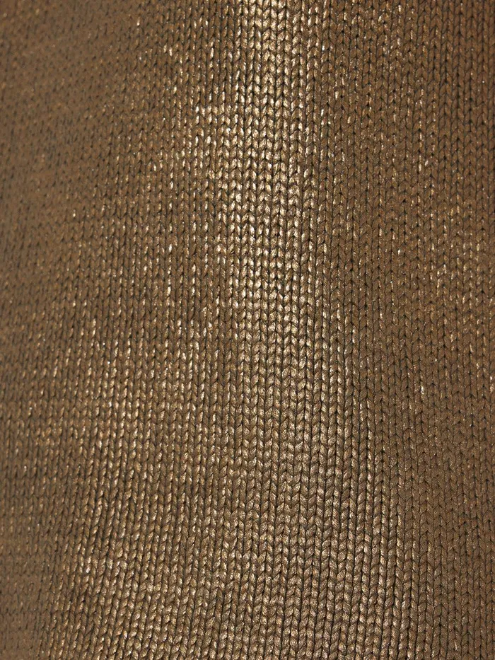 Women Cotton Metallic Crew Tank Gold Jigsaw Party