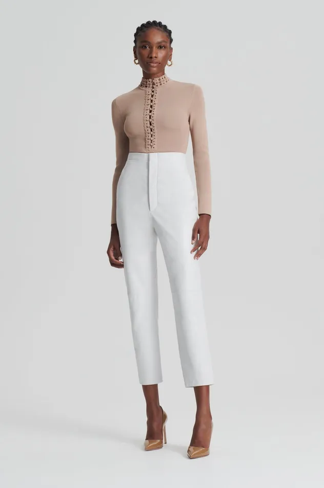 Women CREPE KNIT DAISY TOP OAT Tops Scanlan Theodore