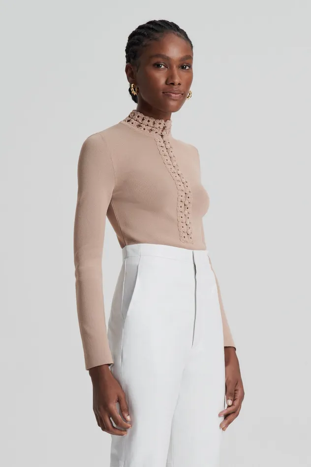 Women CREPE KNIT DAISY TOP OAT Tops Scanlan Theodore Women CREPE KNIT DAISY TOP OAT Tops Scanlan Theodore