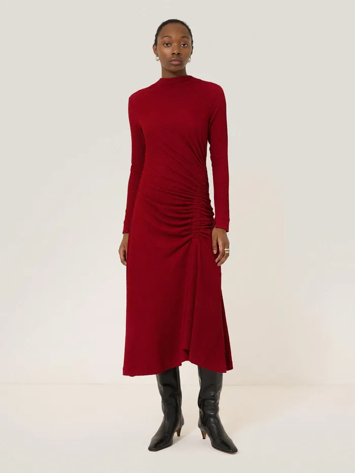 Women Crinkle Ruched Jersey Dress Red Jigsaw Dresses and Jumpsuits
