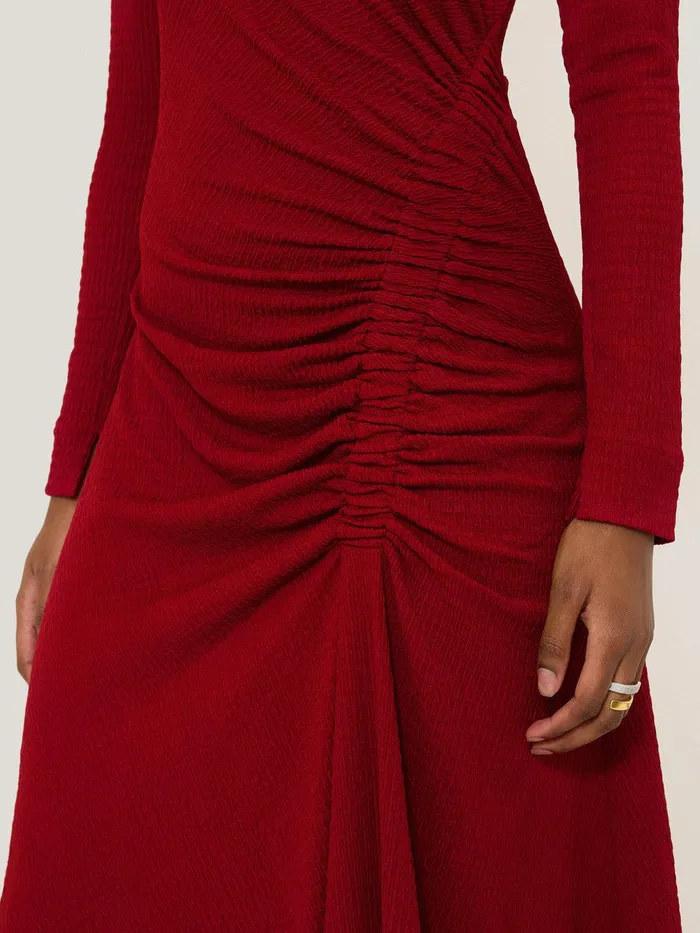 Women Crinkle Ruched Jersey Dress Red Jigsaw Dresses and Jumpsuits