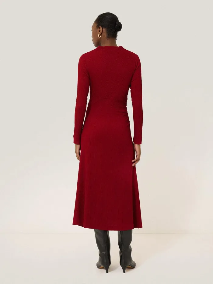 Women Crinkle Ruched Jersey Dress Red Jigsaw Dresses and Jumpsuits