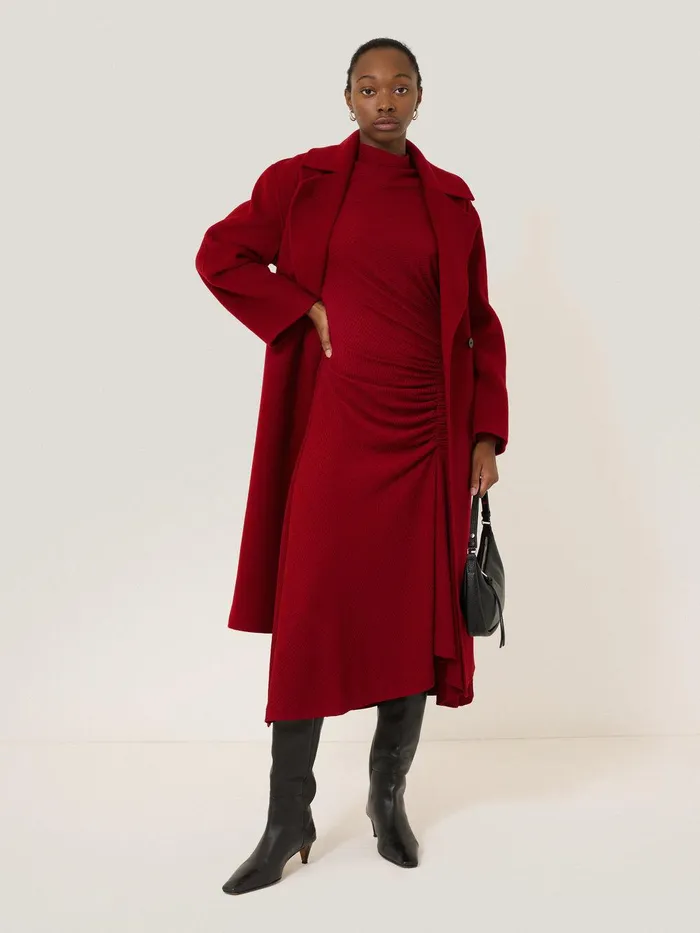 Women Crinkle Ruched Jersey Dress Red Jigsaw Dresses and Jumpsuits