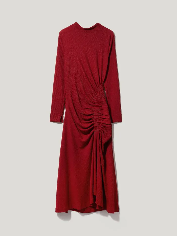 Women Crinkle Ruched Jersey Dress Red Jigsaw Dresses and Jumpsuits