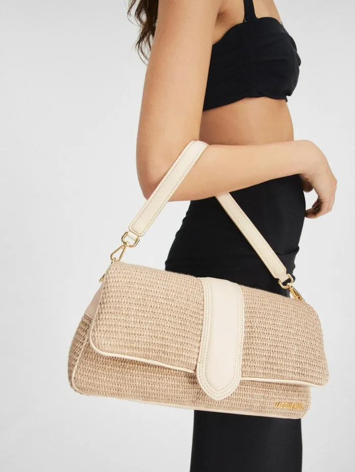 Women Crossbody and Handbags JACQUEMUS The Bambimou Natural Ivory Women Crossbody and Handbags JACQUEMUS The Bambimou Natural Ivory