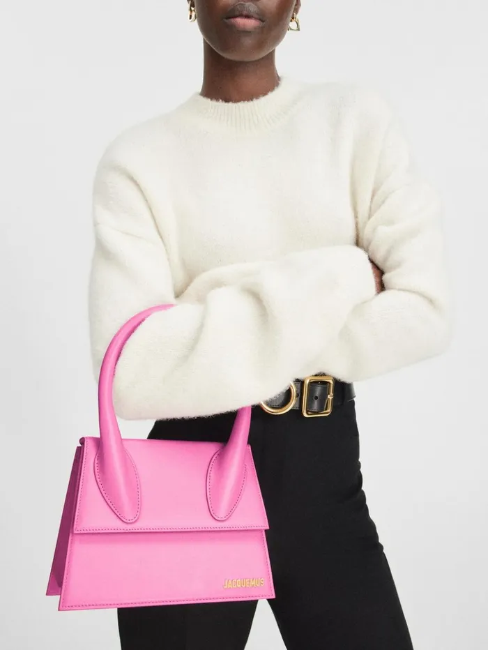 Women Crossbody and Handbags JACQUEMUS The Large Chiquito Pink Women Crossbody and Handbags JACQUEMUS The Large Chiquito Pink