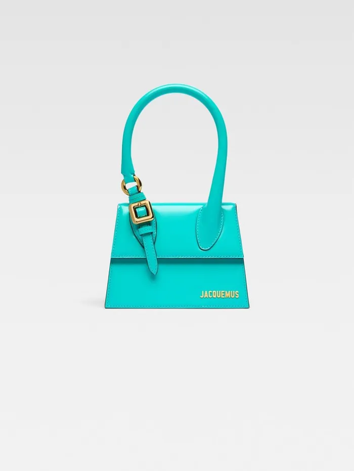 Women Crossbody and Handbags JACQUEMUS The Medium Chiquito With Buckle Turquoise