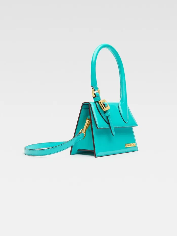 Women Crossbody and Handbags JACQUEMUS The Medium Chiquito With Buckle Turquoise Women Crossbody and Handbags JACQUEMUS The Medium Chiquito With Buckle Turquoise